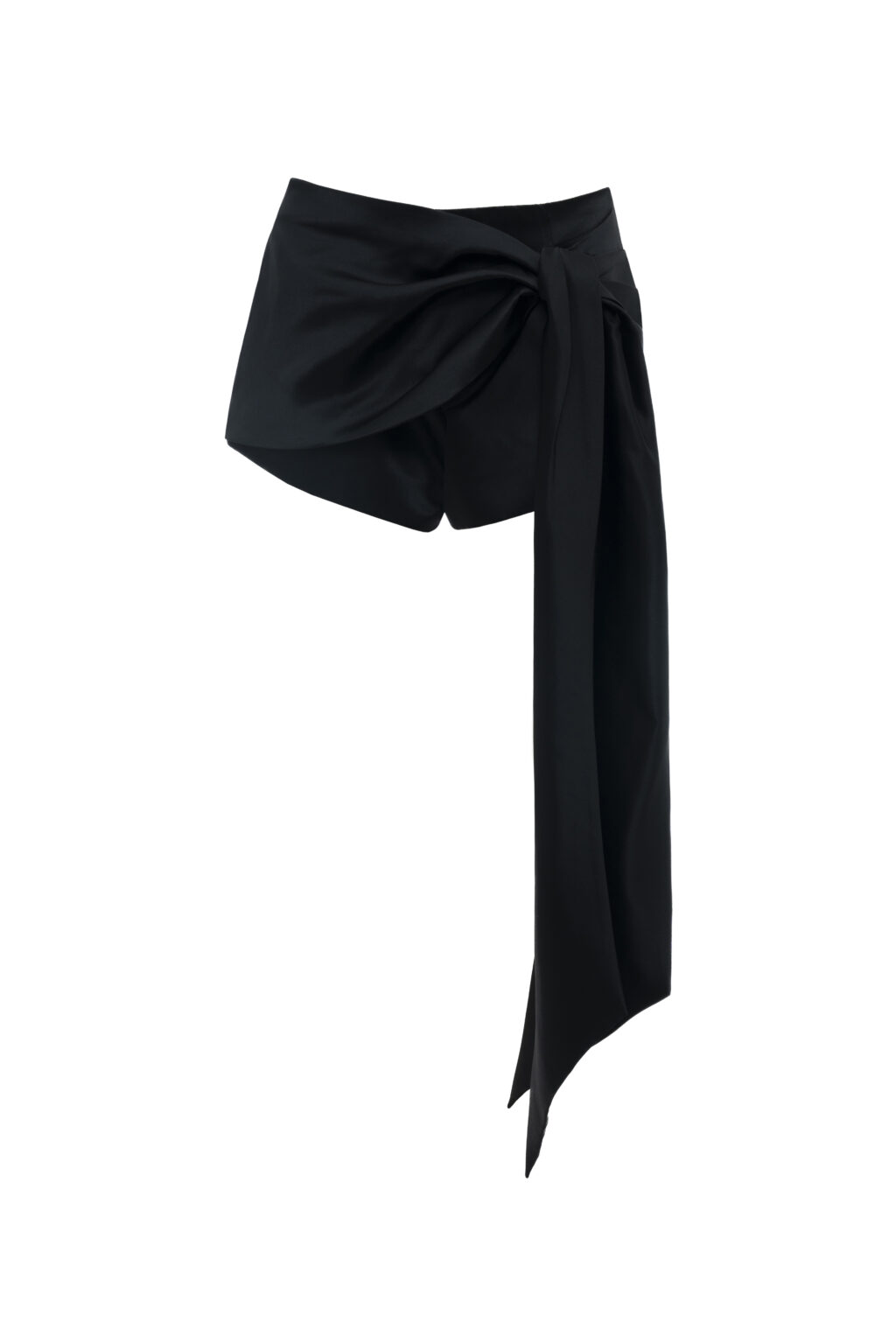 Black Ribbon Denim Shorts